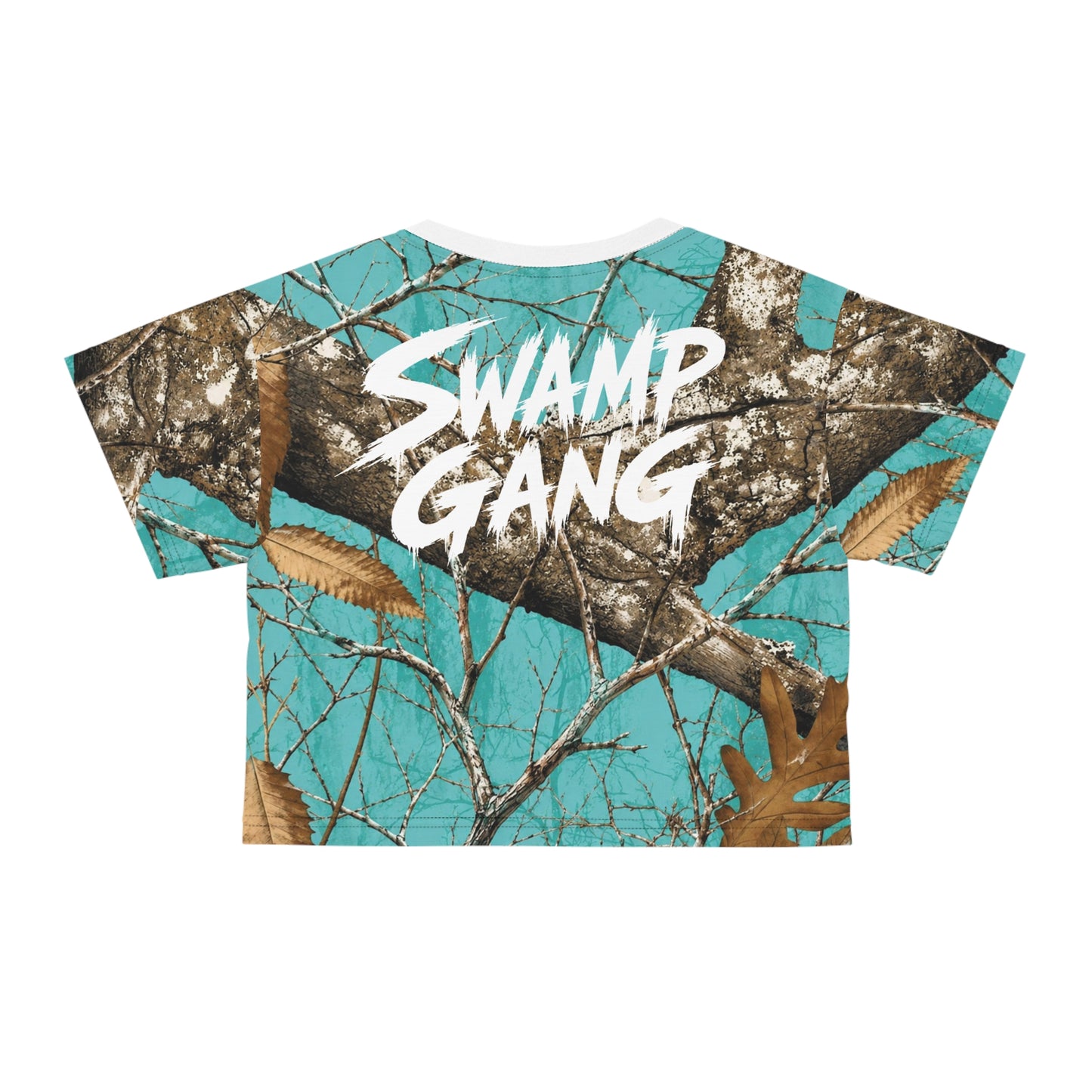 Women’s Crop Tee | Swamp Gang | Teal Mossy Oak Camo