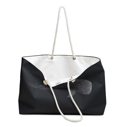 Whale Shark Weekender Bag — Minimal Ocean Travel Tote - Black